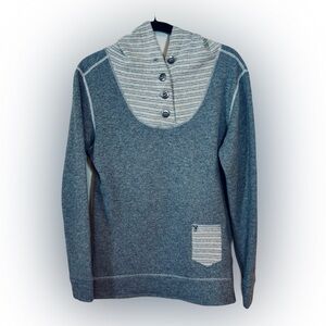 Kuhl Gray and Cream Button-Up Hoodie